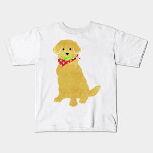 Cute Preppy Golden Retriever - Tennis Balls In Mouth Kids T-Shirt